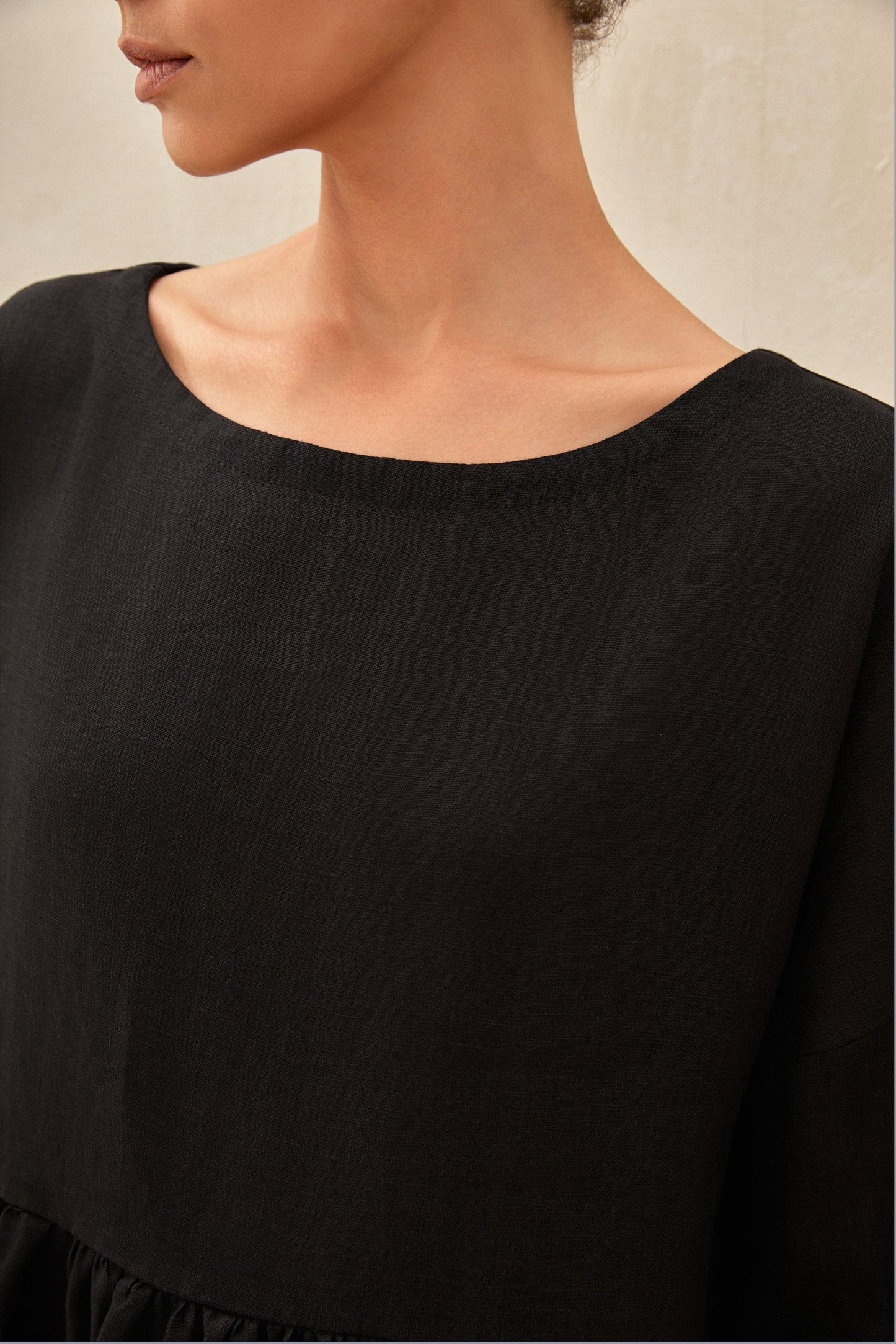 100% Linen A-Line Midi Dress VALENCIA