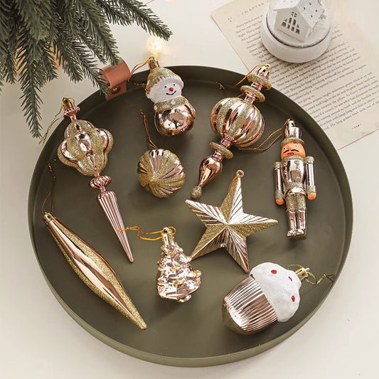 Luxe Glamour✨-Gilded Rose Christmas Ornament Collection