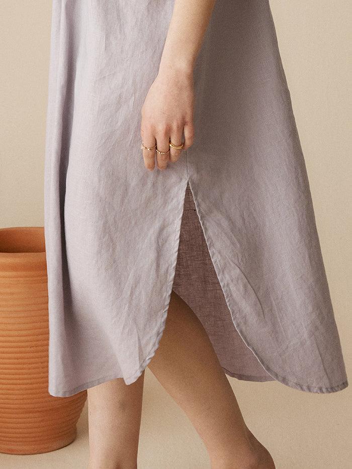 Linen Short Sleeve Loose Temperament Shirt Dress
