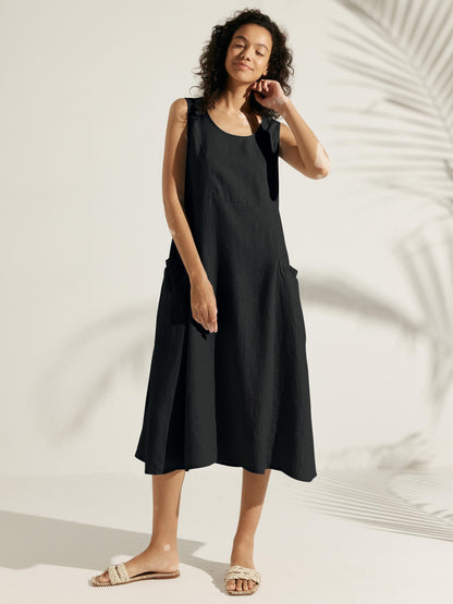 100% Linen Swing Beach Tank Dress
