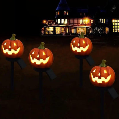🎃 Solar Powered Pumpkin Shaped Garden Light, 1 Box Outdoor Ground Inserted Light, Halloween Decoration for Yard Lawn, Halloween Decorations, Ornaments