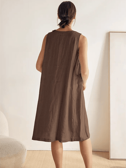 100% Linen Lightweight Sleeveless Dress SIENNA