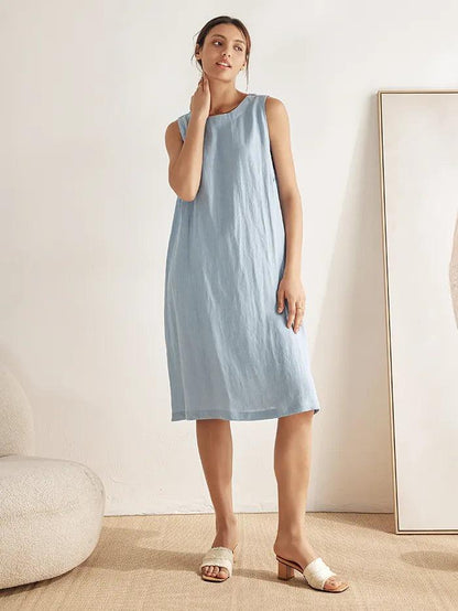 100% Linen Lightweight Sleeveless Dress SIENNA