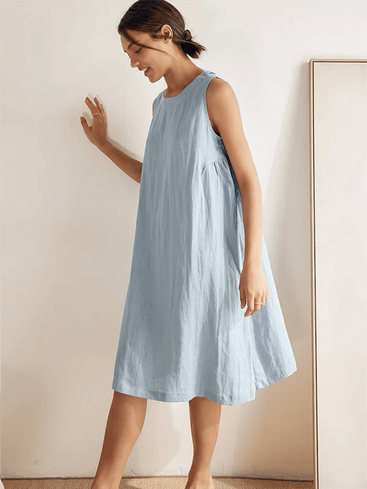 100% Linen Lightweight Sleeveless Dress SIENNA