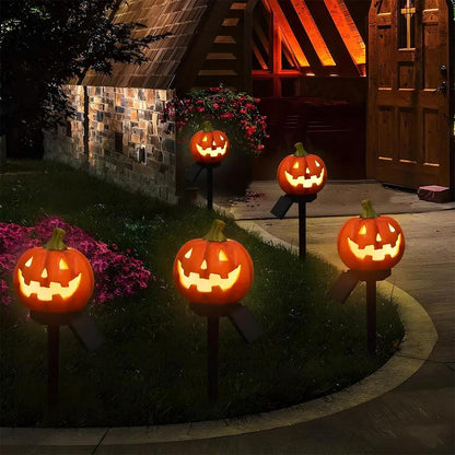 🎃 Solar Powered Pumpkin Shaped Garden Light, 1 Box Outdoor Ground Inserted Light, Halloween Decoration for Yard Lawn, Halloween Decorations, Ornaments