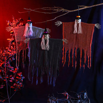 🎃💀Halloween Decoration Props Hooded Skeleton Hanging Ghosts