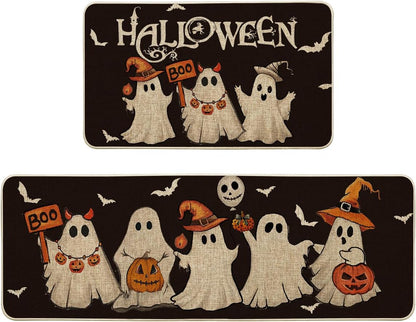 🎃 Washable Non-Slip Halloween Kitchen Rug Sets of 2