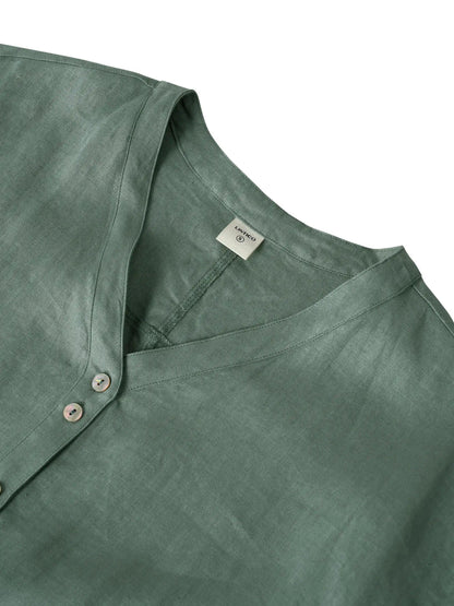 100% Linen Buttoned Dress ESTELLE