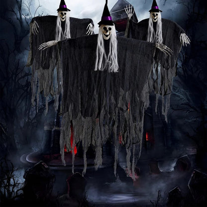 🎃💀Halloween Decoration Props Hooded Skeleton Hanging Ghosts