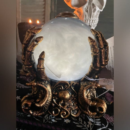MARTHA STEWART NWT LED Lighted Animated Decor Halloween Crystal Ball With Fog