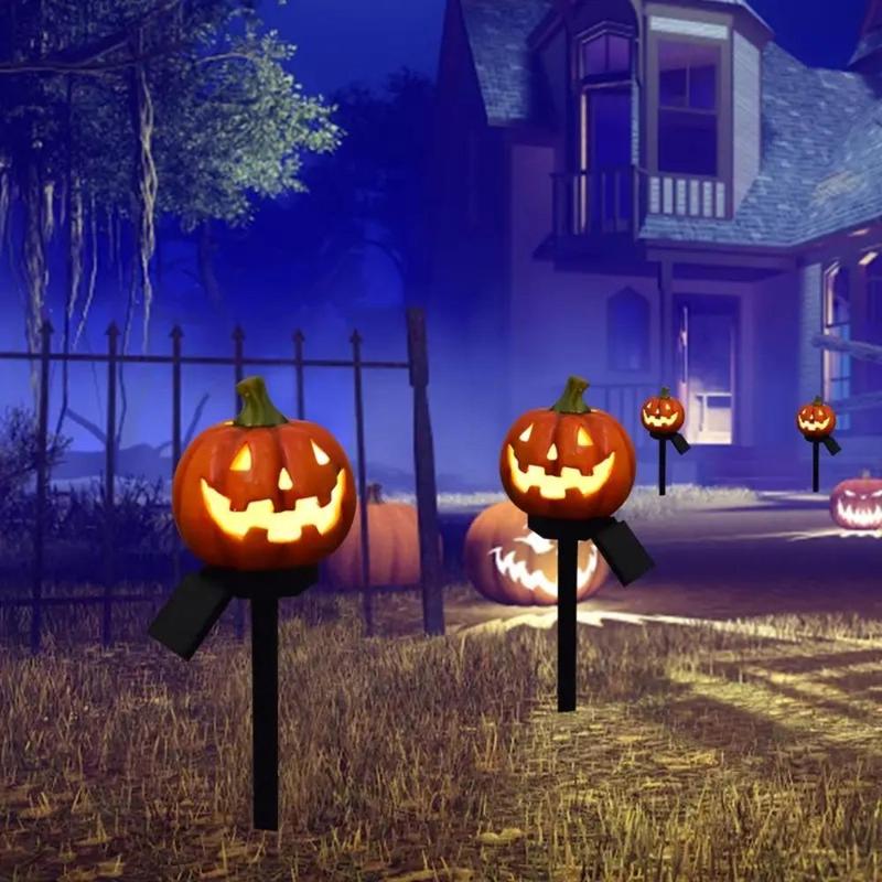 🎃 Solar Powered Pumpkin Shaped Garden Light, 1 Box Outdoor Ground Inserted Light, Halloween Decoration for Yard Lawn, Halloween Decorations, Ornaments