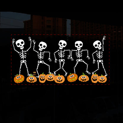 Spooky Skeleton Band Static Cling Window Decals
