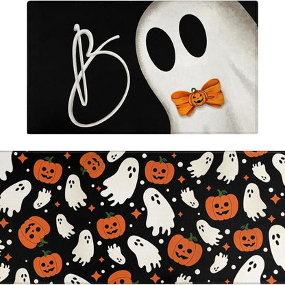 🎃 Washable Non-Slip Halloween Kitchen Rug Sets of 2