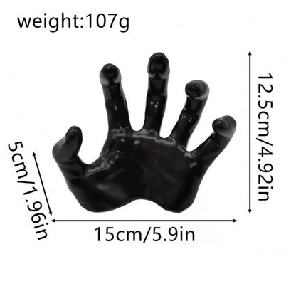 🏆Flash Sale⚡Life-Size Creepy Hands Wall Decor – 3-Piece Set with LED Candles for Gothic Halloween