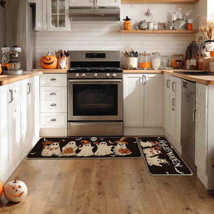 🎃 Washable Non-Slip Halloween Kitchen Rug Sets of 2