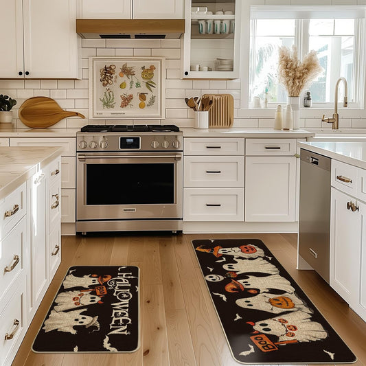 🎃 Washable Non-Slip Halloween Kitchen Rug Sets of 2